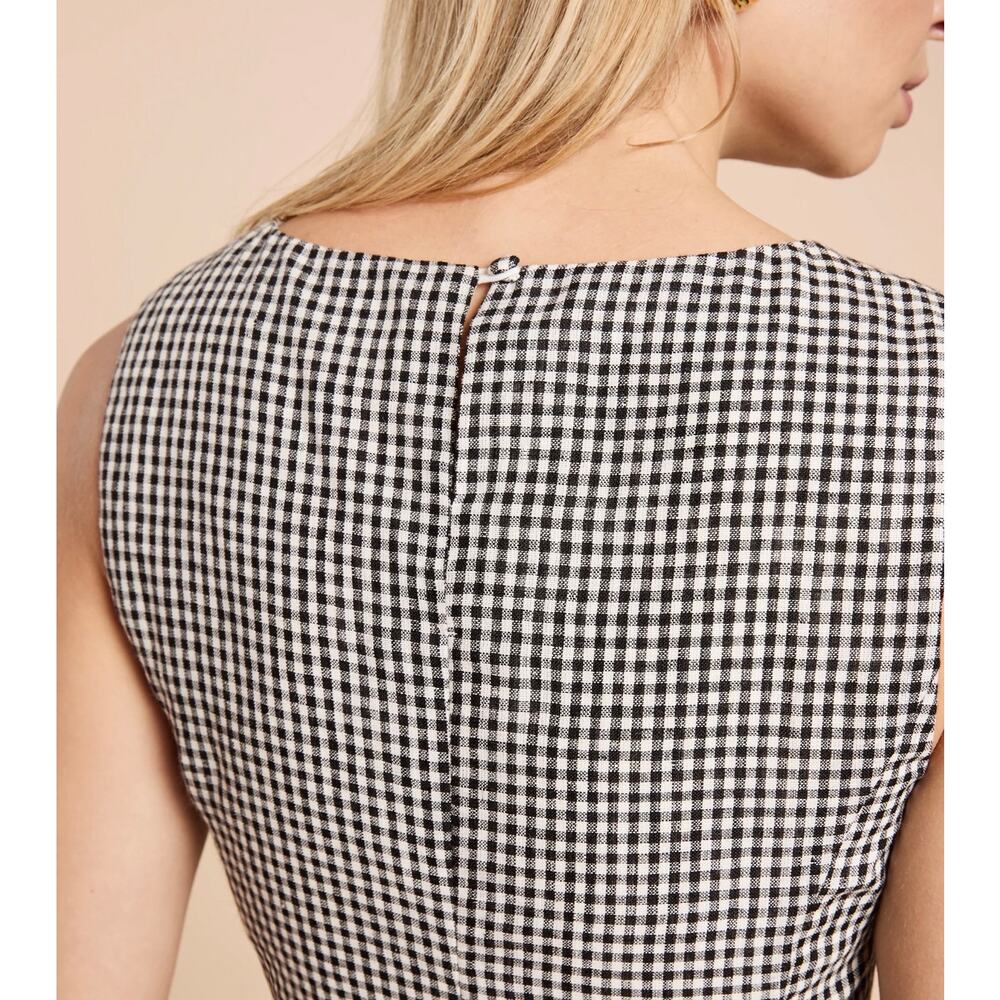 New few Moda O.P.T Aveline linen plaid skirt set $222 sz 12 - Picture 4 of 8
